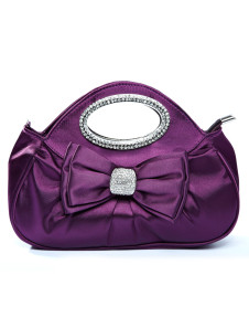 Hot 26*19cm Brocade Zipper Bow Ladies Special Occasion Handbag