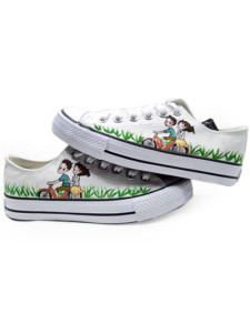 trotteurs romantiques pour femmes en toile peints à la main