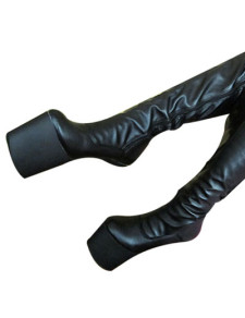 Special Black PU Patent Leather 7 9/10'' High Heel Womens Sexy Boots