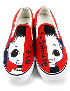 Personalized Red Canvas TPR Sole Boy Scrawl Womens Painted Shoes