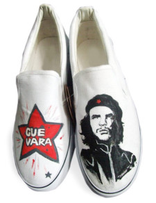 Special White Soldier Scrawl Canvas TPR Sole Womens Painted Shoes