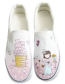 chaussures pour femmes blanches en toile