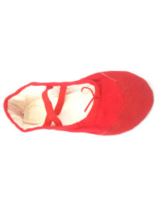 Chaussures de ballet classiques rouges en toile