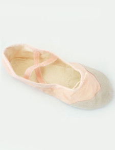 Chaussures de ballet classiques roses en toile