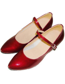 Chaussures de danse latine brillantes rouges en PU
