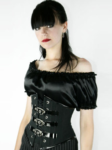 Popular Black Acrylic PU Womens Lingerie Set