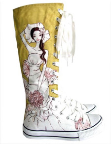Romantic Bride White Canvas Rubber Sole Womens Painted Shoes 