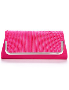 Fuchsia Satin 27.5*13cm Metallic Ladies Special Occasion Handbag