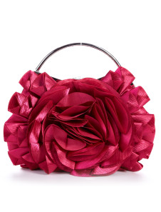 Red Satin 24*15cm Ladies Special Occasion Handbag