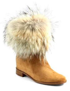 Modern Brown Cowhide Suede 4/5'' High Heel Mid Calf Boots