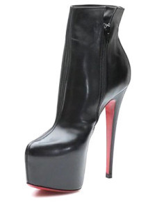 Elegant Black 5 1/2'' High Heel 1 1/5'' Platform Flannel Womens Mid Calf Boots