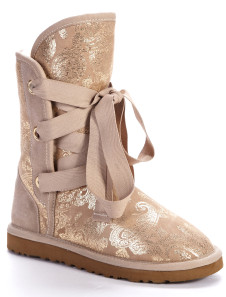 Beige Cowhide Fashion Beautiful Snow Boots