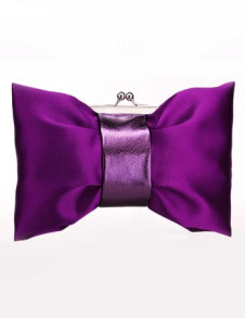 12*24*4cm Brocade PU Shell Plain Weave Lining Womens Evening Bag
