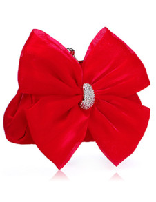 Amazing Bowknot Brocade 12 * 22 * 3cm Womens Evening Bag