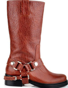 Red Buckle PU Women's Mid Calf Boots For Winter
