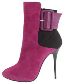 4 1/3'' Fuchsia Sheepskin Women's Heel Booties