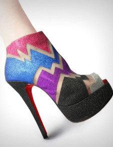 5 1/2'' Multicolor Women's High Heel Booties