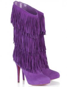 Purple 4'' High Heel Suede Fashion Shoes
