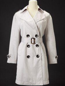 Good Quality Apricot Slim Long Sleeves Cotton Polyester Womens Coat