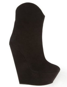Black Nubuck Leather Platform 5 1/8'' Womens Fashion Shoes