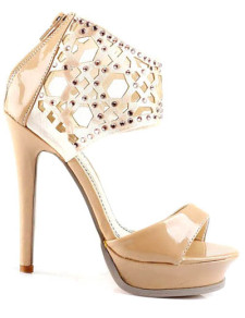 Gorgeous Golden 5’’ High Heel 1 3/5’’ Platform Patent Leather Zipper Fashion Prom Shoes