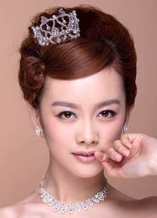 Sweet Heart-Shaped Alloy Rhinestone Wedding Bridal Jewelry Set