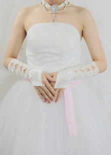 Belle Gants évidé satin ivoire