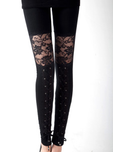 Caleçon en spandex noir avec dentelle