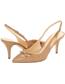Apricot 3 1/5'' High Heel Pointed Toe Slingback Fashion Shoes