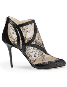Black Embossed Leather Snake Print 4'' Womens Fashion Shoes