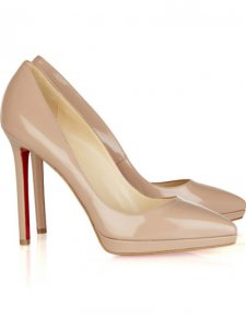 Elegant Beige Patent Leather 4 1/3'' High Heel Womens Fashion Pumps