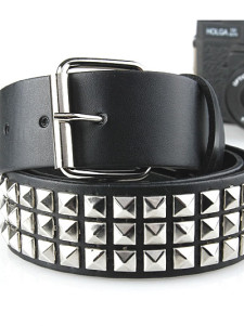 Ceinture homme glamour noire, PU sequin