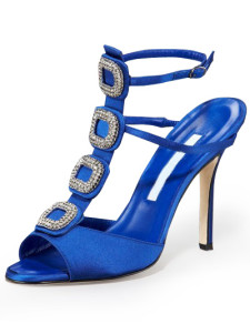 Modern Blue 3 9/10'' High Heel Satin Womens Fashion Sandals
