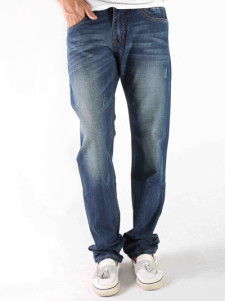 Jeans confortable homme, Denim bleu, 98% coton de bambou, 2% Fibre de bambou