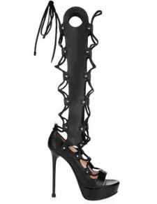 4 3/4'' High Heel Black Patent Leather Womens Fashion Shoes