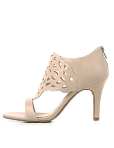 2 3/4'' High Heel Cream-colored Sheepskin Womens Fashion Sandals