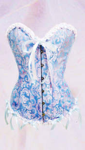 Blue Sweetheart Ribbon Sexy Corset