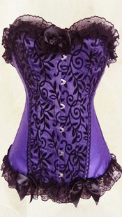 Purple Satin Strapless Sexy Corset