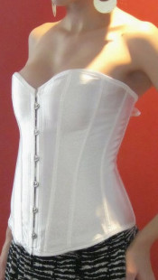 White Strapless Satin Sexy Corset