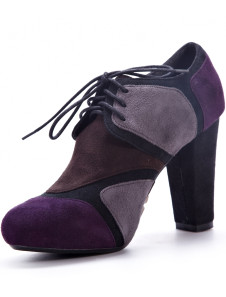3 9/10'' High Heel 2/5'' Platform Purple PU Flannle Womens Ankle Boots