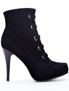 Black Flannel 4 1/3'' High Heel Womens Short Boots