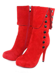 Red 3'' High Heel Beautiful Suede Fashion Shoes