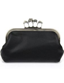 Glamour Rhinestone Skull Head Rings PU Women's Evening Bag
