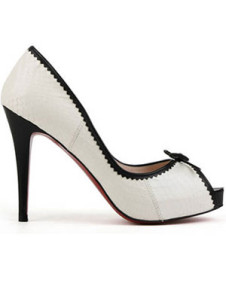 4 1/10'' High Heel White Peep Toe PU Fashion Shoes