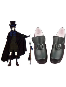 Toussaint Cosplay Chaussures de cuir imité en caoutchouc pour Intendant Noir Ciel