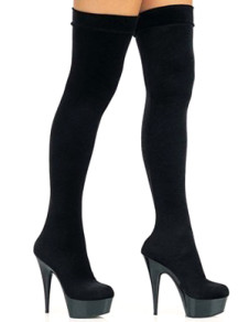 Bottes sexy noires en cuir verni avec plateforme et talon haut