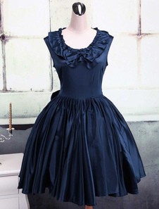 Jewel Neck Ruffles Cotton Classic Lolita Dress
