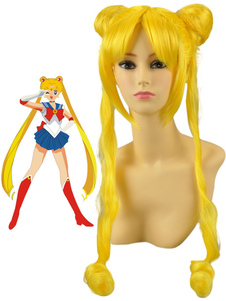 Perruque cosplay jaune Sailor Moon Tsukino Usagi