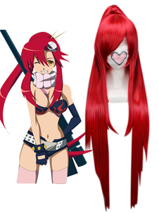 Carnevale Parrucca rossa 100 cm per cosplay Gurren Lagann di Yok