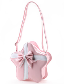 Lovely Lolita Pattern Star Light Yellow PU PVC Womens Shoulder Bag